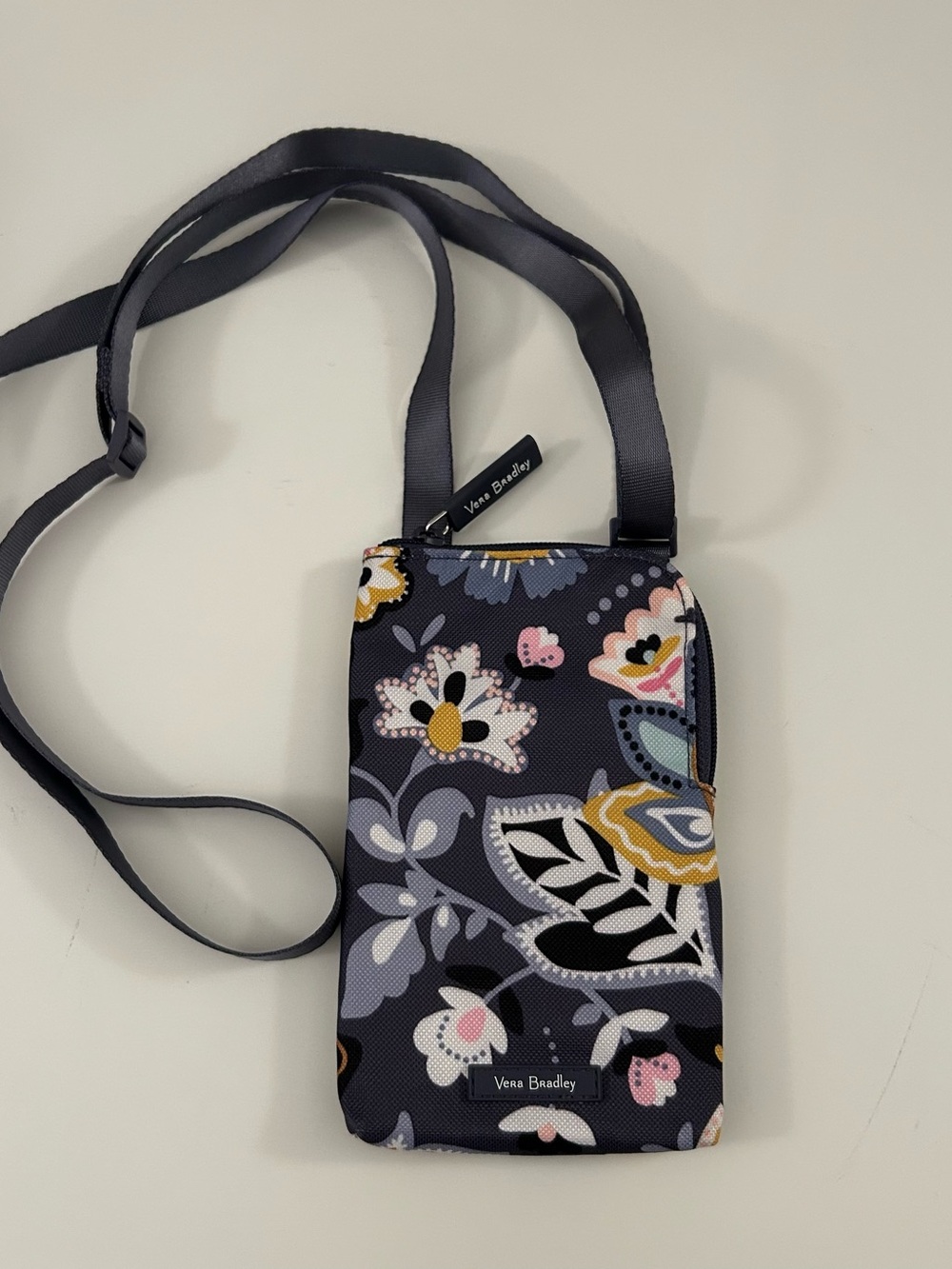Vera Bradley Grey Floral Crossbody Phone Bag